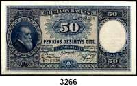 P A P I E R G E L D,AUSLÄNDISCHES  PAPIERGELD Litauen50 Litu 31.3.1928.  Pick 24 a.