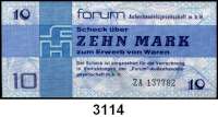P A P I E R G E L D,D D R FORUM-Warenschecks 1979.  10 Mark.  Austauschnote ZA.  Ros. DDR-32 b.