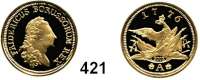 Deutsche Münzen und Medaillen,Nachprägungen von historischen Münzen Preußen,  Goldnachprägung  Friedrichs'or 1776 A (2003).  20 mm.  3,5 Gramm.