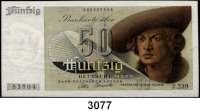 P A P I E R G E L D,BUNDESREPUBLIK DEUTSCHLAND 50 Deutsche Mark 9.12.1948.  Dreistellige Blockziffer.  Ros. BRD-2.