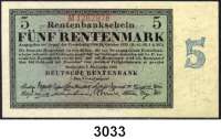 P A P I E R G E L D,R E N T E N B A N K 5 Rentenmark 1.11.1923.  KN 7stellig.  M...  Ros. DEU-201 b.