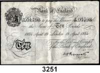 P A P I E R G E L D,AUSLÄNDISCHES  PAPIERGELD GroßbritannienFalsche Pfundnoten - Operation Bernhard.  10 Pfund 19. April 1934 London.  Pick 336 a.