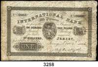 P A P I E R G E L D,AUSLÄNDISCHES  PAPIERGELD JerseyInternational Bank.  1 Pfund 9.11.1865.  Pick S 161.