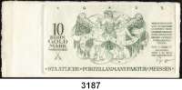P A P I E R G E L D   -   N O T G E L D,Sachsen MeißenStaatliche Porzellanmanufaktur.  10 Goldmark 1.10.1923.  Rückseitig Vermerk 