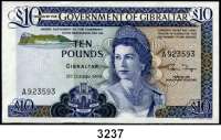 P A P I E R G E L D,AUSLÄNDISCHES  PAPIERGELD Gibraltar10 Pfund 21.10.1986.  Pick 22 b.  LOT 2 Scheine.