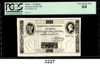 P A P I E R G E L D,AUSLÄNDISCHES  PAPIERGELD Frankreich25 Livres 24.10.1792.  Pick A 67.  In Verpackung der PCGS.  Bewertung Very Choice New 64.