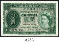 P A P I E R G E L D,AUSLÄNDISCHES  PAPIERGELD HongkongKonvolut von 10(9 verschiedenen) Scheinen.  Dabei 1 Dollar 1.7.1959.  Pick 182 i, 191 a, 197 b, 201 c, 284 b, 285 b, 293, 324 Ab, 325 b, d.