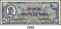 P A P I E R G E L D,BUNDESREPUBLIK DEUTSCHLAND 20 Deutsche Mark o.D.(20.6.1948).  LIBERTY  Ros. WBZ-9 a.