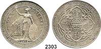 AUSLÄNDISCHE MÜNZEN,G R O S S B R I T A N N I E N Georg V. 1910 - 1936Trade Dollar 1912 B, Bombay. Schön A 1. KM T 5