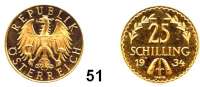Österreich - Ungarn,Österreich 1. Republik 1918 - 193425 Schilling 1934, Wien  (5,29 g fein).  Herinek 24.  KM 2841.  Schön 45.  Fb. 521.  GOLD