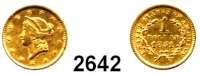 AUSLÄNDISCHE MÜNZEN,U S A 1 Dollar 1851, Philadelphia.  (1,50g fein).  Schön 37.  KM 73.  Fb. 84.  GOLD.