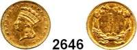 AUSLÄNDISCHE MÜNZEN,U S A 1 Dollar 1856, Philadelphia.  (1,50g fein).  Schön 38.  KM 86.  Fb. 94.  GOLD.