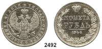 AUSLÄNDISCHE MÜNZEN,Russland Nikolaus I. 1825 - 1855Rubel 1844 MW, Warschau. Bitkin 423. Schön 73. Craig. 168.