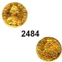 AUSLÄNDISCHE MÜNZEN,Russland Katharina II. 1762 - 1796Poltina (1/2 Rubel) 1777, St. Petersburg. 0,64 g. Bitkin 116. Fb. 136. Craig 75. GOLD