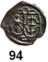 Deutsche Münzen und Medaillen,Brandenburg - Preußen Georg Wilhelm 1619 - 1640Kipperpfennig o.J., Krossen.  0,22 g.  Bahrfeldt 716 b.