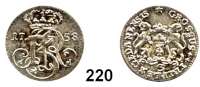 Deutsche Münzen und Medaillen,Danzig, Stadt August III. 1733 - 1763Dreigröscher 1758.  1,46 g.  Dutkowski/Suchanek 407.  Kahnt 735.