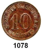Notmünzen; Marken und Zeichen,0 Rädnitz (Brandenburg)Stralauer Glas-Hütte A. G. Abt. Rädnitz.  10 Pfennig o.J.  Menzel 21060.3.