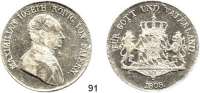 Deutsche Münzen und Medaillen,Bayern Maximilian I. Josef (1799) 1806 - 1825Konventionstaler 1808.  Kahnt 68.  AKS 48.  Jg. 13.  Thun 43.  Dav. 551.