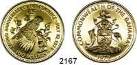 AUSLÄNDISCHE MÜNZEN,Bahamas Elisabeth II., seit 1952100 Dollars 1975 (9g fein).  Unabhängigkeit.  Schön 51.  KM 77.  Fb. 23.  GOLD
