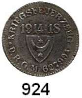 Notmünzen; Marken und Zeichen,0 Halle (Provinz Sachsen)Kriegsfeuerzeug D. R. G. M. 627994  Einseitige Eisenmarke 1914-18.  Probe ?.  19 mm.