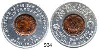 Notmünzen; Marken und Zeichen,0 U.S.A.Lucky Penny,  Aluminiumring mit 1 Centmünze 