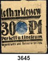 P A P I E R G E L D   -   N O T G E L D,Brandenburg BerlinLothar Messow, Parkett u. Linoleum,  Briefmarkengeld.  30 Pfennig o.D.  Kartonhülle mit 30 Pfennig-Briefmarke 