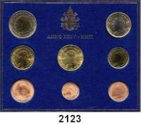 AUSLÄNDISCHE MÜNZEN,E U R O  -  P R Ä G U N G E N VatikanKurssatz 2002 (8 Werte).  Cent bis 2 EURO 2002.