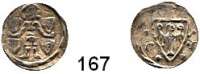Deutsche Münzen und Medaillen,Brandenburg - Preußen Otto IV. oder V. 1282 - um 1300Denar o.J. 0,69 g.  Stehender Markgraf zwischen vier Adlerschilden. / Adlerschild, darüber O, seitlich T und O.  Dan. 130.  Bahrf. 195.