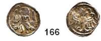 Deutsche Münzen und Medaillen,Brandenburg - Preußen Johann I. und Otto III. 1220 - 1267Denar o.J. 0,64 g.  Auf einem Bogen sitzender Markgraf, zwei Schwerter haltend. / Doppelköpfiger Adler.  Dan. 97.  Bahrf. 365.