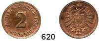 R E I C H S M Ü N Z E N,Kleinmünzen 2 Pfennig 1873 A.