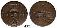 M E D A I L L E N,Städte BerlinBronzegußmedaille o.J. (um 1970-1980).  Ehrengabe des Magistrats  90 mm.  245 g.  Im Originaletui : 