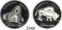 AUSLÄNDISCHE MÜNZEN,Kanada 10 Dollars 2011(4).  Internationales Jahr der Wälder.  Schön 1022 bis 1025.  KM 1201, 1203, 1205, 1207.  Jeweils im Originaletui mit Zertifikat.  LOT 4 Stück.