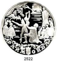 AUSLÄNDISCHE MÜNZEN,Russland Russische Föderation seit 199125 Rubel 1999 (5 Unzen Silber).  Russisches Ballett - Raimonda.  Parch. 1442.  Schön 621.  Y. 696.  Mit Zertifikat.
