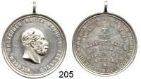 Deutsche Münzen und Medaillen,Preußen, Königreich Wilhelm I. 1861 - 1888Weißmetallmedaille mit angeprägter Öse o.J. (1888, Paul Feige).  Auf seinen Tod.  Kopf n. l. / 6 Textzeilen und Kreuz.  31 mm.  11,39 g.