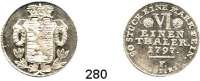 Deutsche Münzen und Medaillen,Hessen - Kassel Wilhelm IX. (I.) 1785 - 1803 (1821)1/6 Taler 1797 F.  5,79 g.  Hoffm. 2708.  Schön 170.