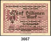 P A P I E R G E L D   -   N O T G E L D,Schlesien GuhrauKreisausschuß.  5 Billionen Mark 15.11.1923.  Keller 2005.c.