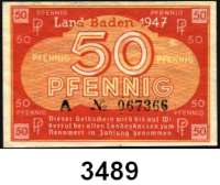 P A P I E R G E L D,Kleingeldscheine der Landesregierungen Baden - Staatsschuldenverwaltung5, 10(2) und 50 Pfennig 1947.  Ros. FBZ-1, 2 c, d, 3(fast ksfr.).  LOT 4 verschiedene Scheine.