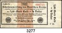 P A P I E R G E L D,Staatliches wertbeständiges Notgeld 1,05 Mark Gold = 1/4 Dollar  26.10.1923.  Rückseitig Y.  KN 6-stellig.  FZ: P 25.  Ros. WBN-13 d.