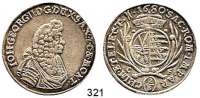 Deutsche Münzen und Medaillen,Sachsen Johann Georg II. 1656 - 16802/3 Taler 1680 CF, Dresden.  15,49 g.  Clauss/Kahnt 407.  Dav.806.