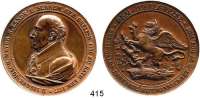M E D A I L L E N,Städte GreifswaldBronzemedaille 1827 (Pfeuffer).  Auf das 50jährige Dienstjubiläum des Bürgermeisters Sigfried J. Meyer.  Brustbild n. l. / Stehender Greif auf einem Eichenstamm.  50,2 mm.  78,85 g.  Sommer P 17.