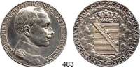 M E D A I L L E N,Landwirtschaft Sachsen,  Silbermedaille o.J. (Paul Sturm).  Landesverband Sächsischer  Geflügelzüchter-Vereine.  Kopf König Friedrich August III. von Sachsen n. r. / Wappen.  42,4 mm.  26,52 g.