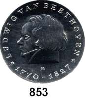 Deutsche Demokratische Republik   PP-Patina !!!!!, 10 Mark 1970.  Beethoven.  Aluminiumabschlag der Vorderseite.