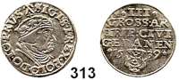 Deutsche Münzen und Medaillen,Danzig, Stadt Sigismund I. 1506 - 1548 3 Groschen 1539.  2,42 g.  Dutkowski/Suchanek 71 IIIa.