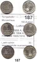 Österreich - Ungarn,Habsburg - Lothringen Franz Josef I. 1848 - 1916 5 Kreuzer 1858 A; 59 A, M, V; 63 A und 1864 A.  Frühwald 1609/1618.  LOT 6 Stück.