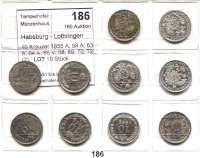 Österreich - Ungarn,Habsburg - Lothringen Franz Josef I. 1848 - 1916 10 Kreuzer 1855 A; 58 A; 63 A; 64 A; 65 V; 68; 69; 70; 72(2).  LOT 10 Stück.