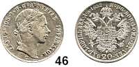 Österreich - Ungarn,Habsburg - Lothringen Franz Josef I. 1848 - 1916 20 Kreuzer 1852 C, Prag.  Frühwald 1562.