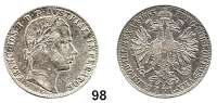 Österreich - Ungarn,Habsburg - Lothringen Franz Josef I. 1848 - 1916 Gulden 1863 E, Karlsburg.  Frühwald 1470.