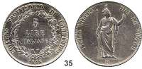 Österreich - Ungarn,Habsburg - Lothringen Revolution 1848 - 1849 5 Lire 1848 M, Mailand.  Frühwald 1090.  Jl. 277.