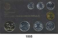 Deutsche Demokratische Republik,K U R S S Ä T Z E  Minisatz 1983    1 Pfennig bis 2 Mark und Medaille 