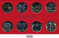 Deutsche Demokratische Republik,K U R S S Ä T Z E  Schadowfries-Satz 1984  Mzz. A.  8 Kupfer-Nickel-Medaillen.  Im Originalrahmen (rot) 